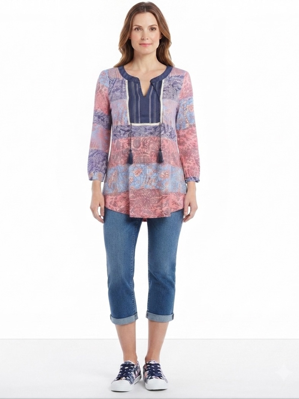 rxb Bohemian Multicolor Tunic Top(Pit to pit 20” up to 23”
Length 28”)